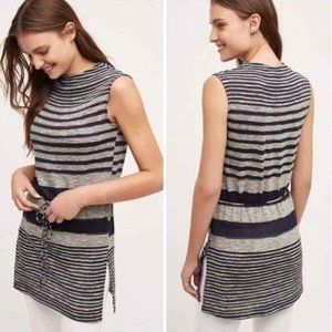 Anthropologie Fina Dolan Left Coast Collection Striped Tunic Blue Gray Small